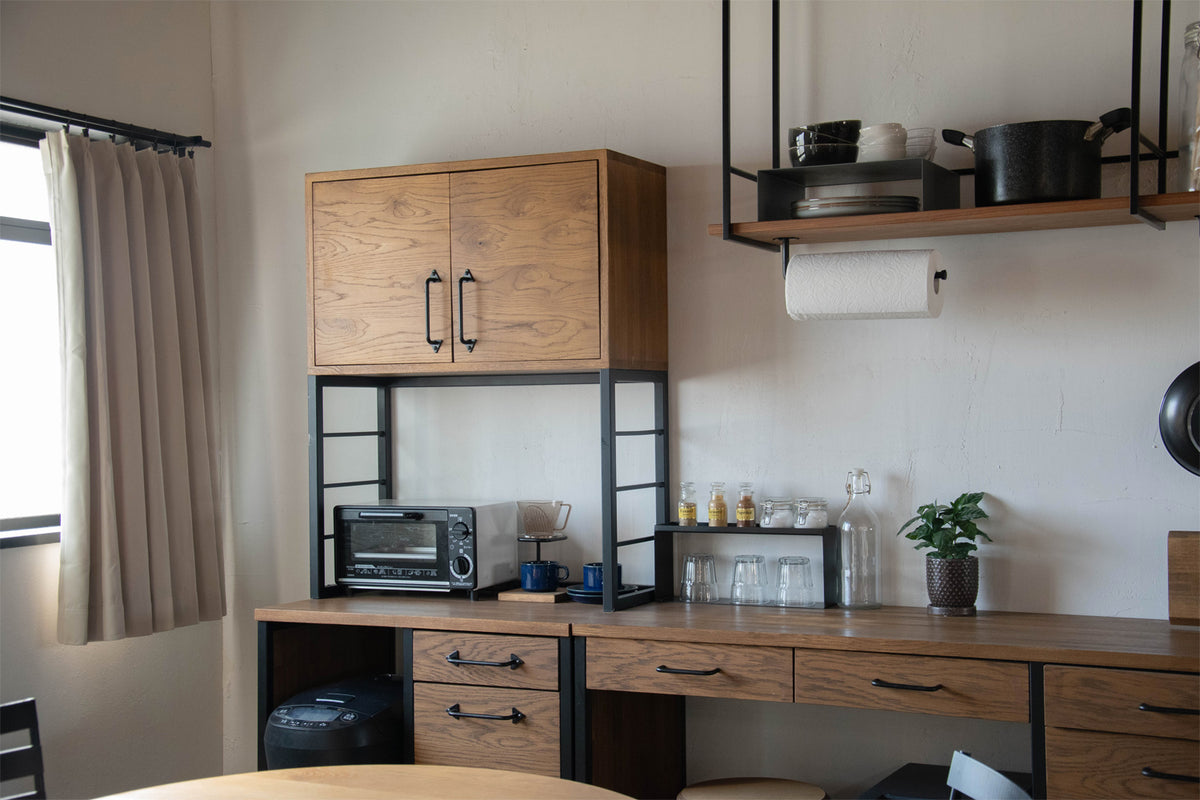 左:上段収納付 / 右下:ゴミ箱スペース付