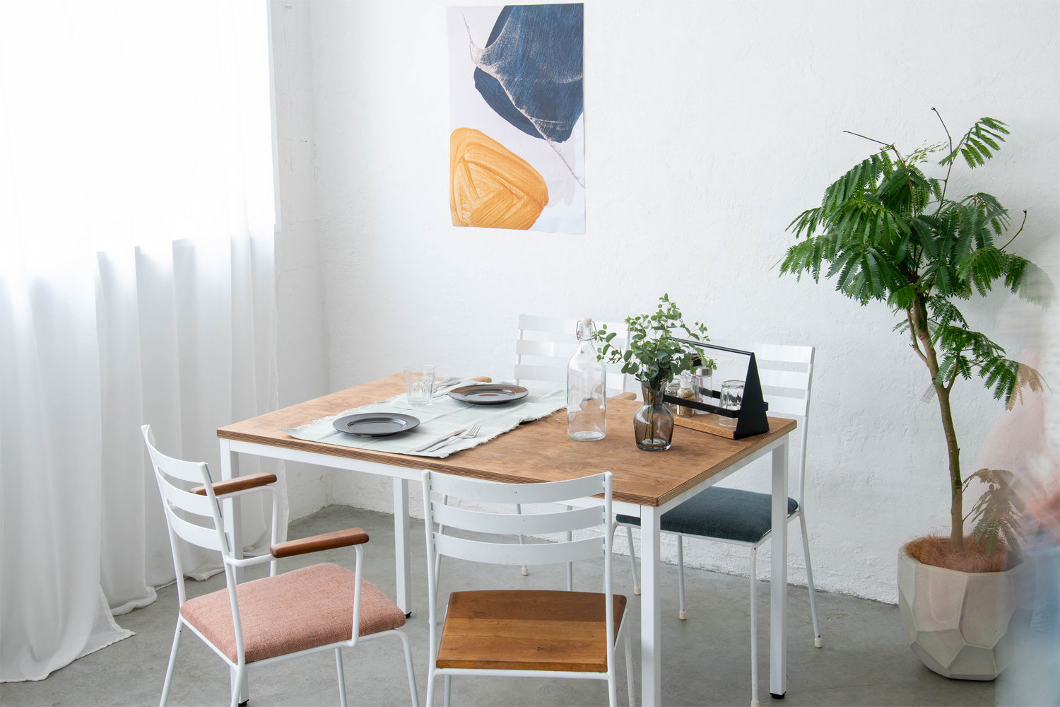 バーチブラウン×ホワイト