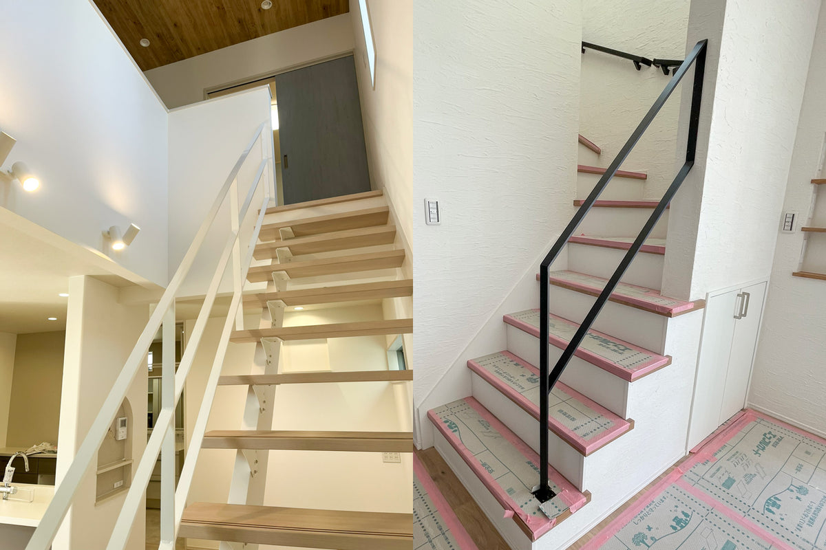 左:横桟2本 / 右:横桟1本