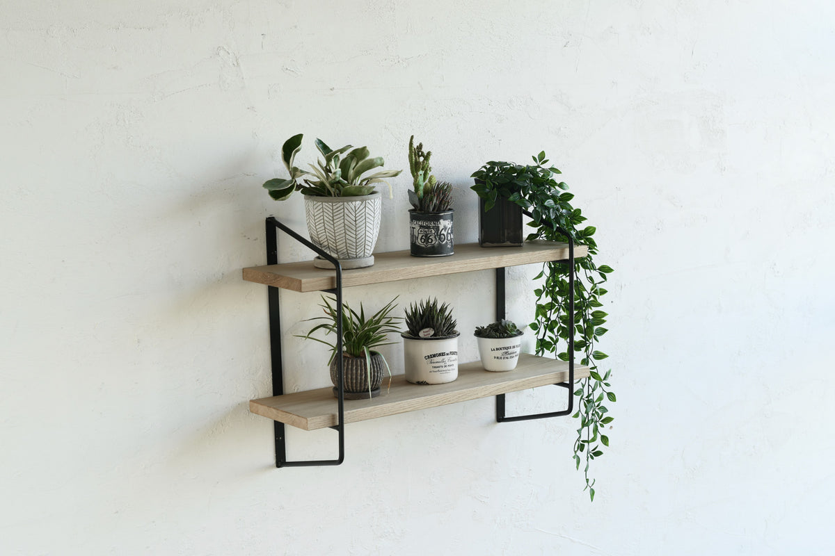 オーク・ナチュラル 2段フレーム/棚板 2段 W600